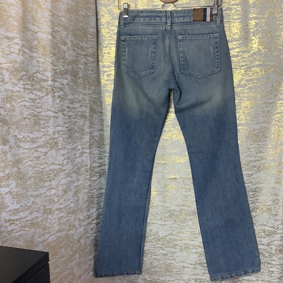 TOMMY Hilfiger Light Blue Wash Distressed Straight Leg Jeans Size 28 - Picture 5 of 16